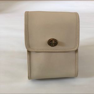 Coach Small Cream-White Leather Crossbody bag